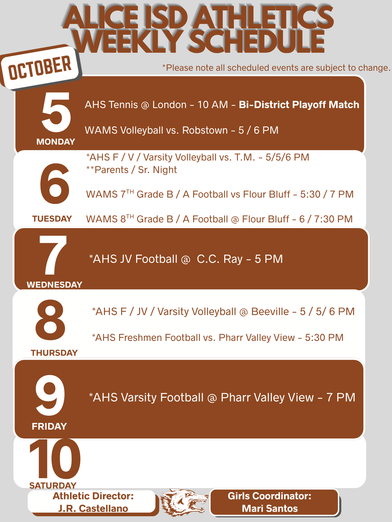 October 5-9th